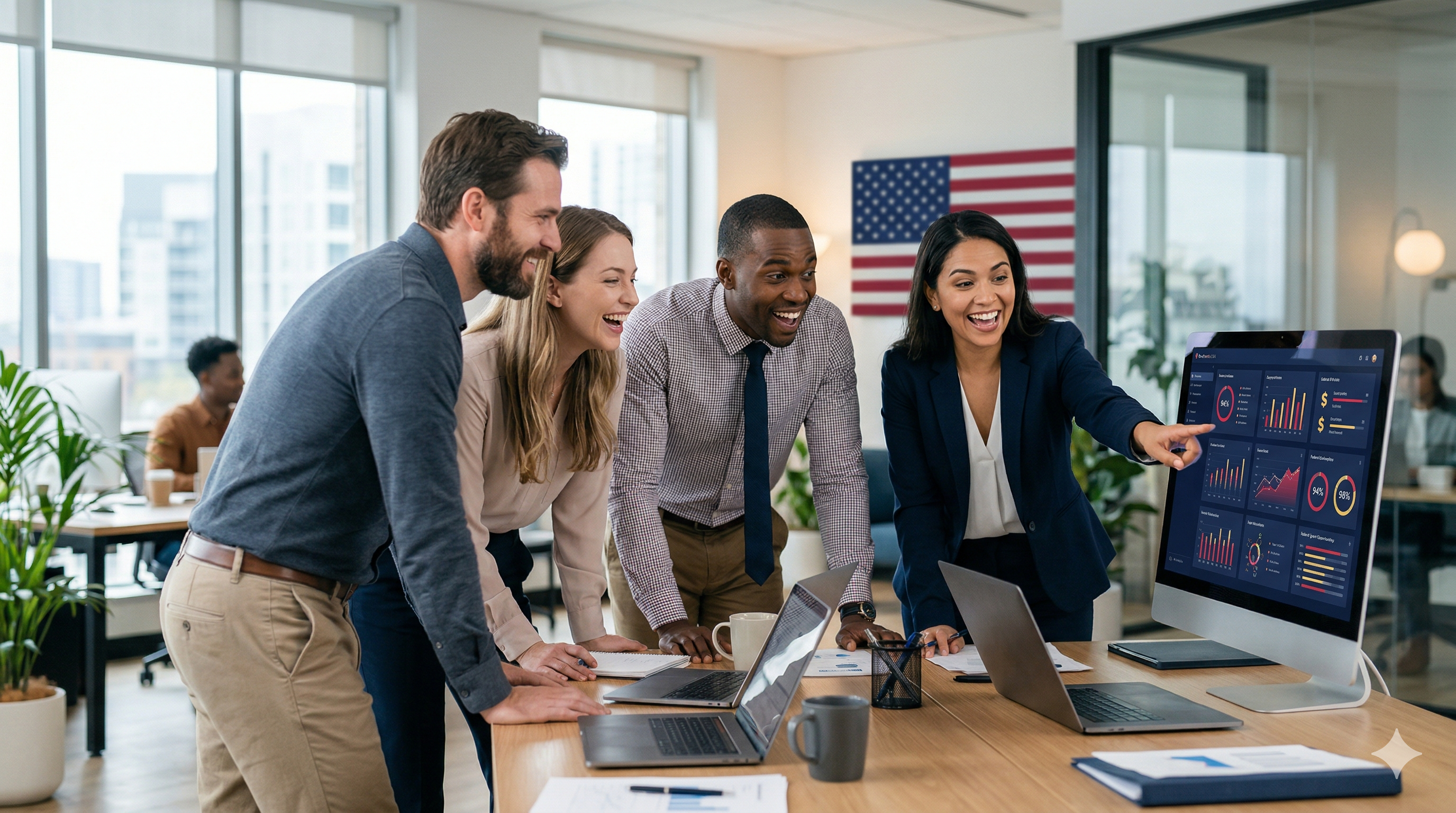 Team discovering federal grant opportunities on GovGrantsUSA